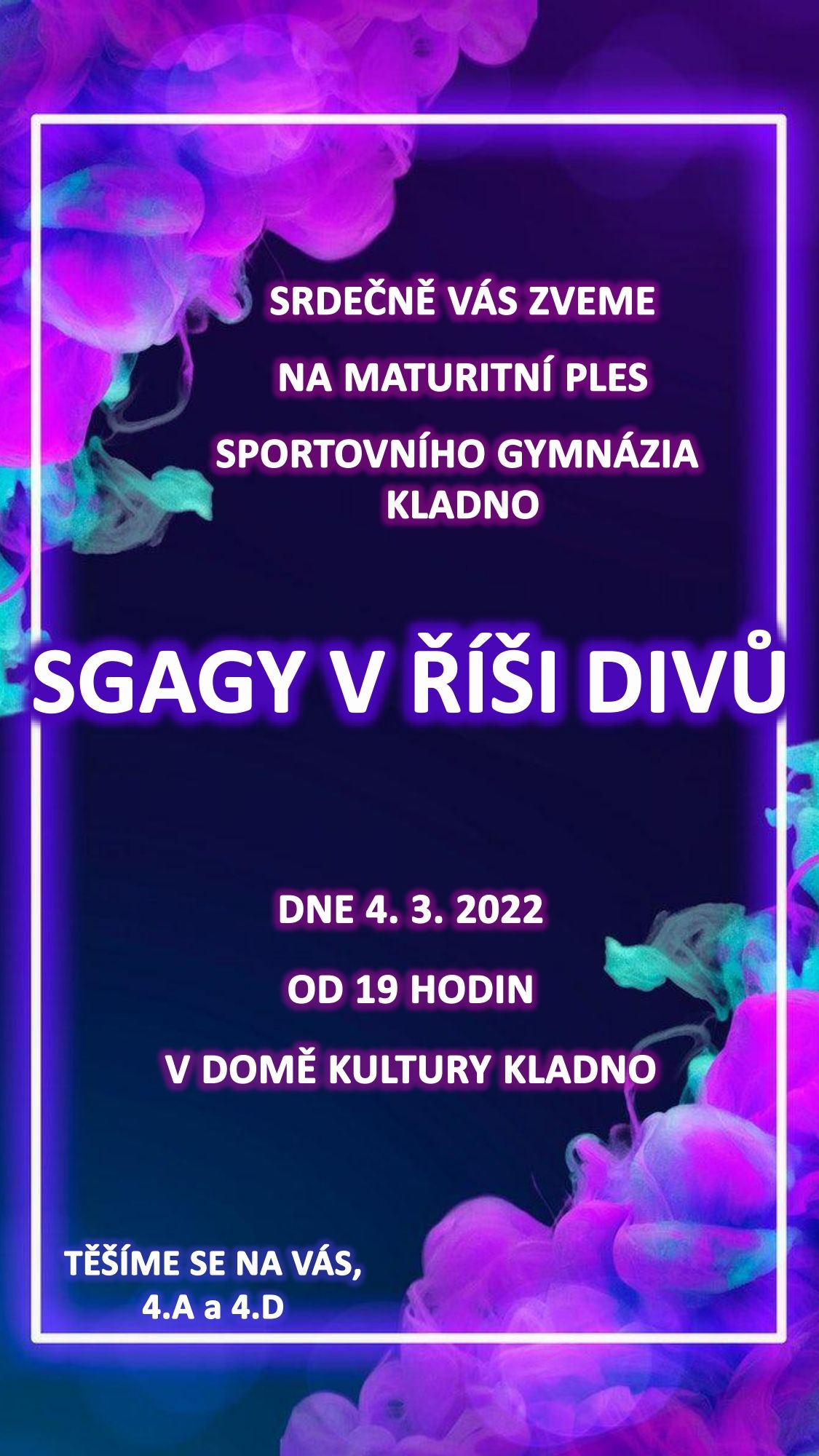 Srdečně Vás zveme na maturitní ples Sportovního gymnázia Kladno