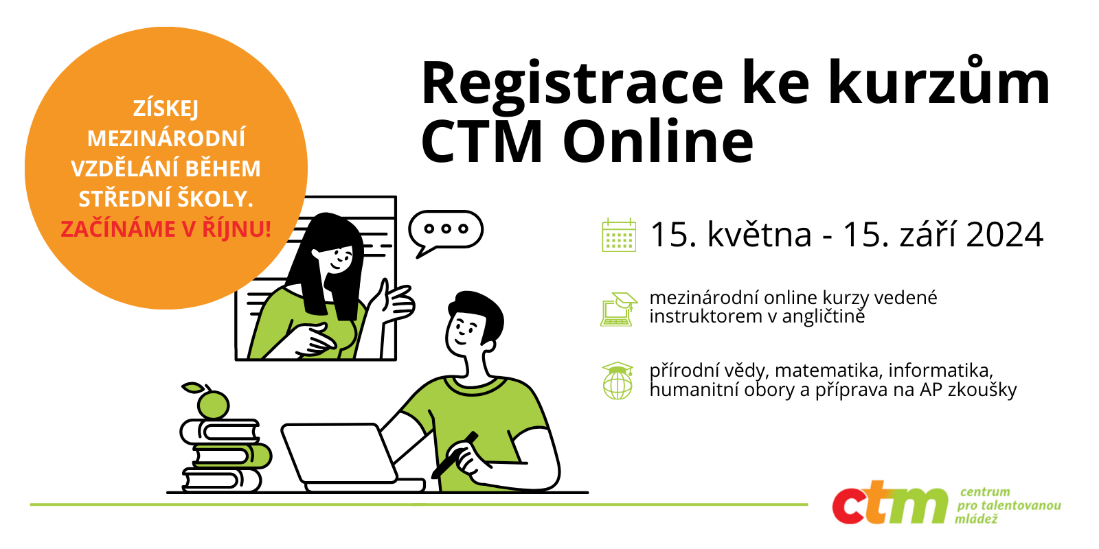 Stipendia na CTM Online kurzy ve školním roce 2024/25