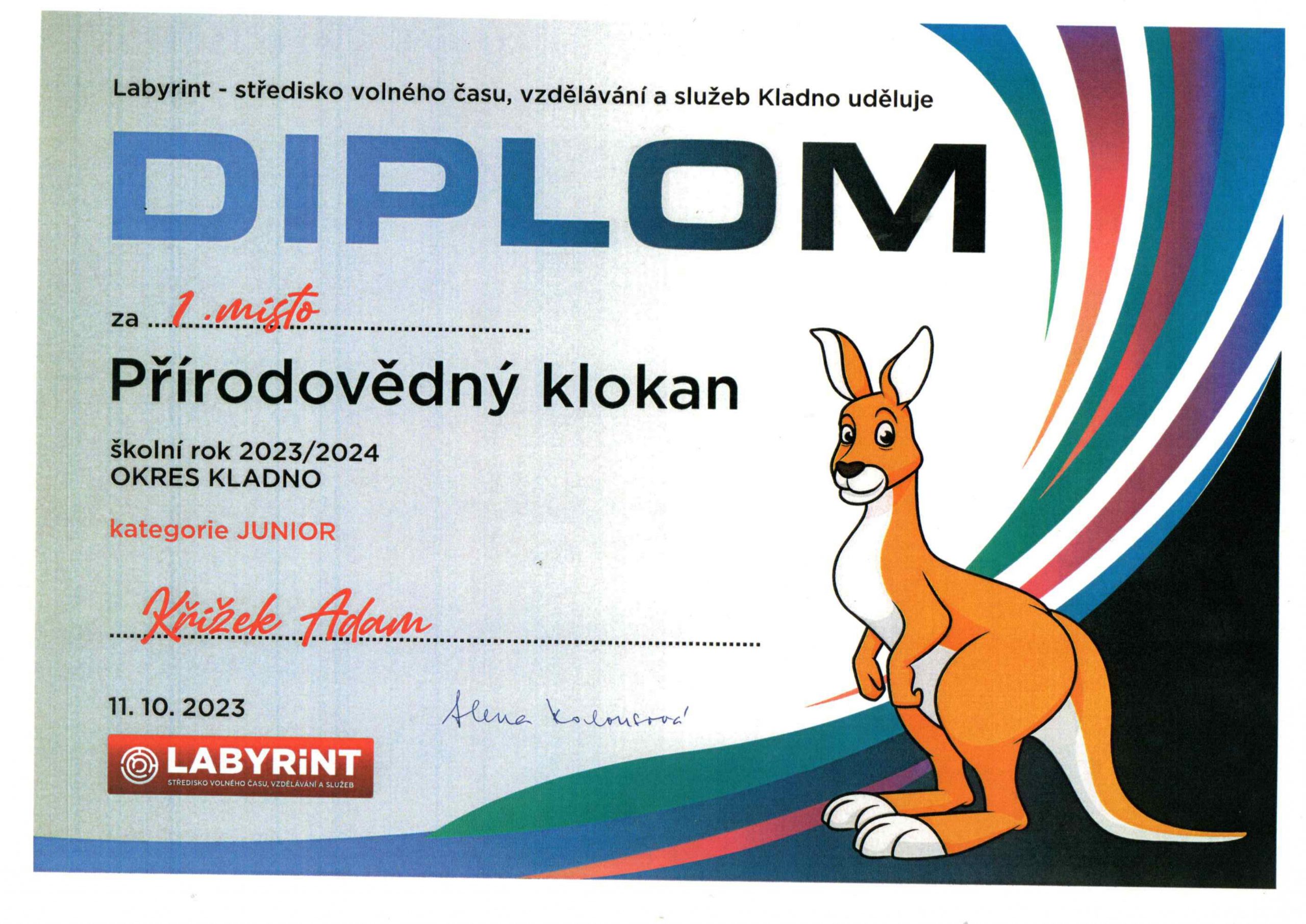 Úspěch studentů v OK Přírodovědného klokana