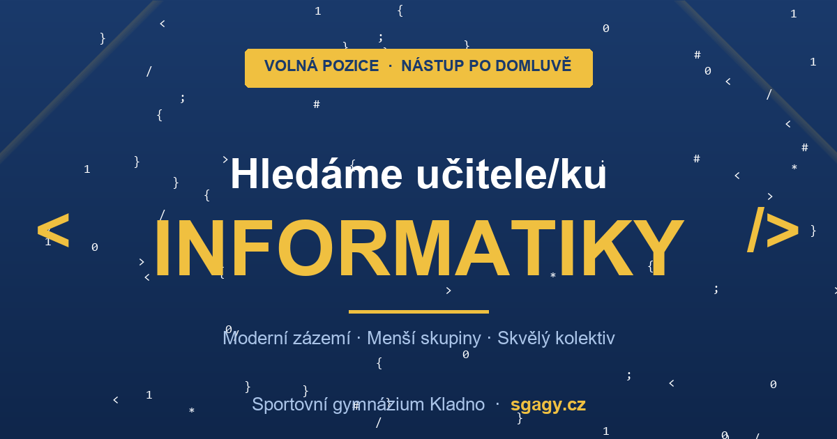 🏫 Hledáme učitele informatiky!