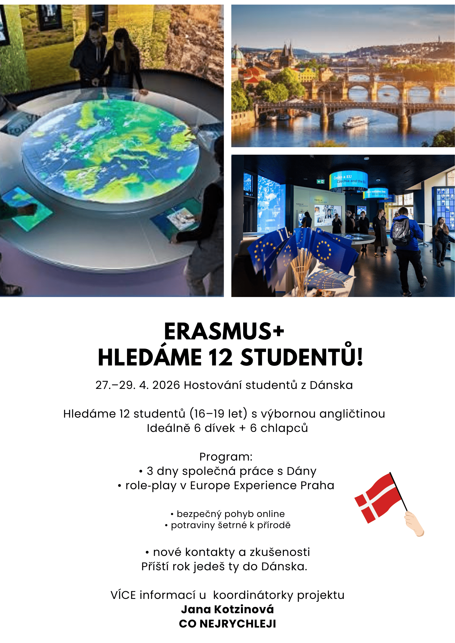 ✈️ ERASMUS+ – HLEDÁME 12 STUDENTŮ!