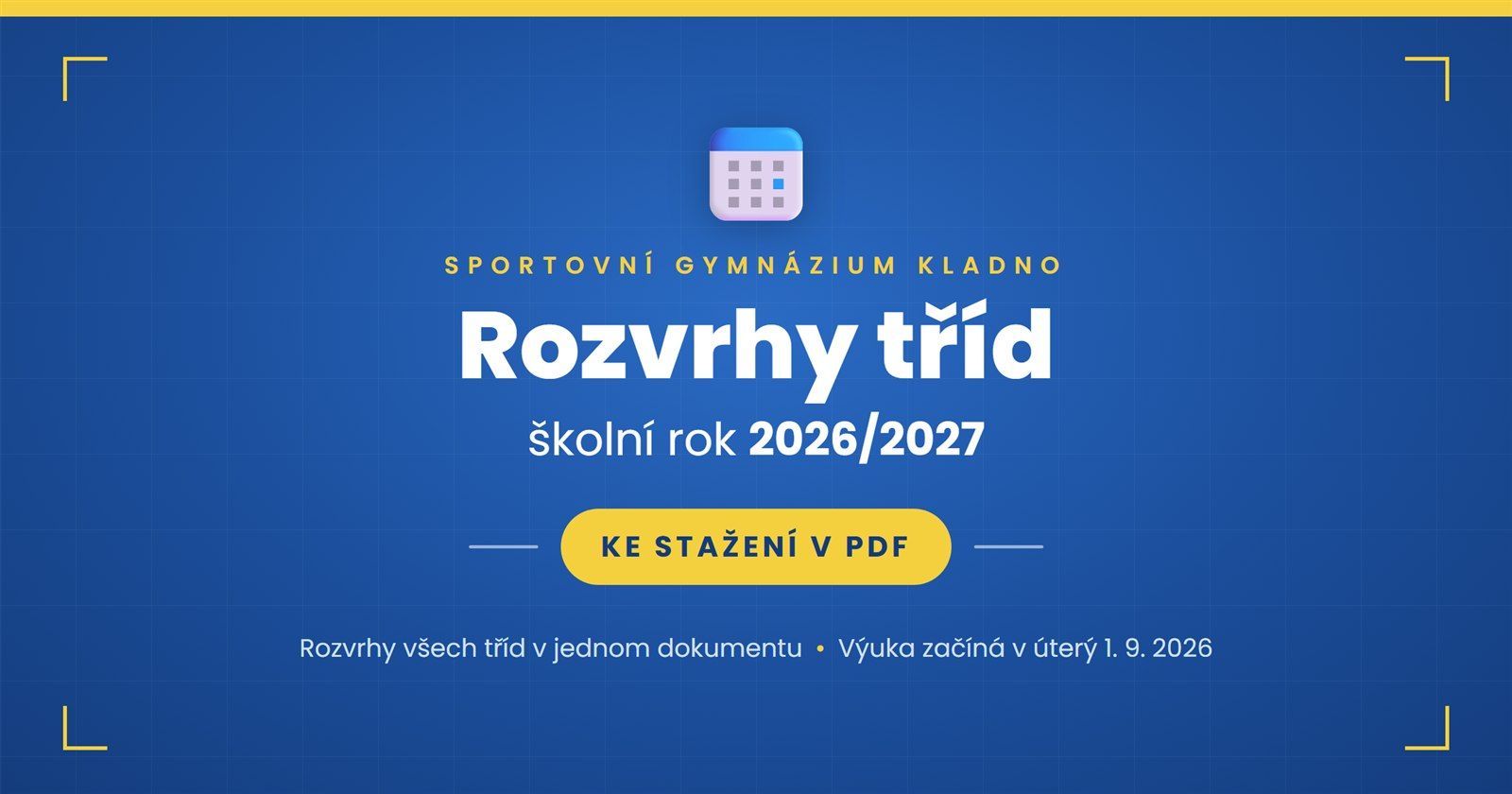 Rozvrhy tříd pro školní rok 2026/2027