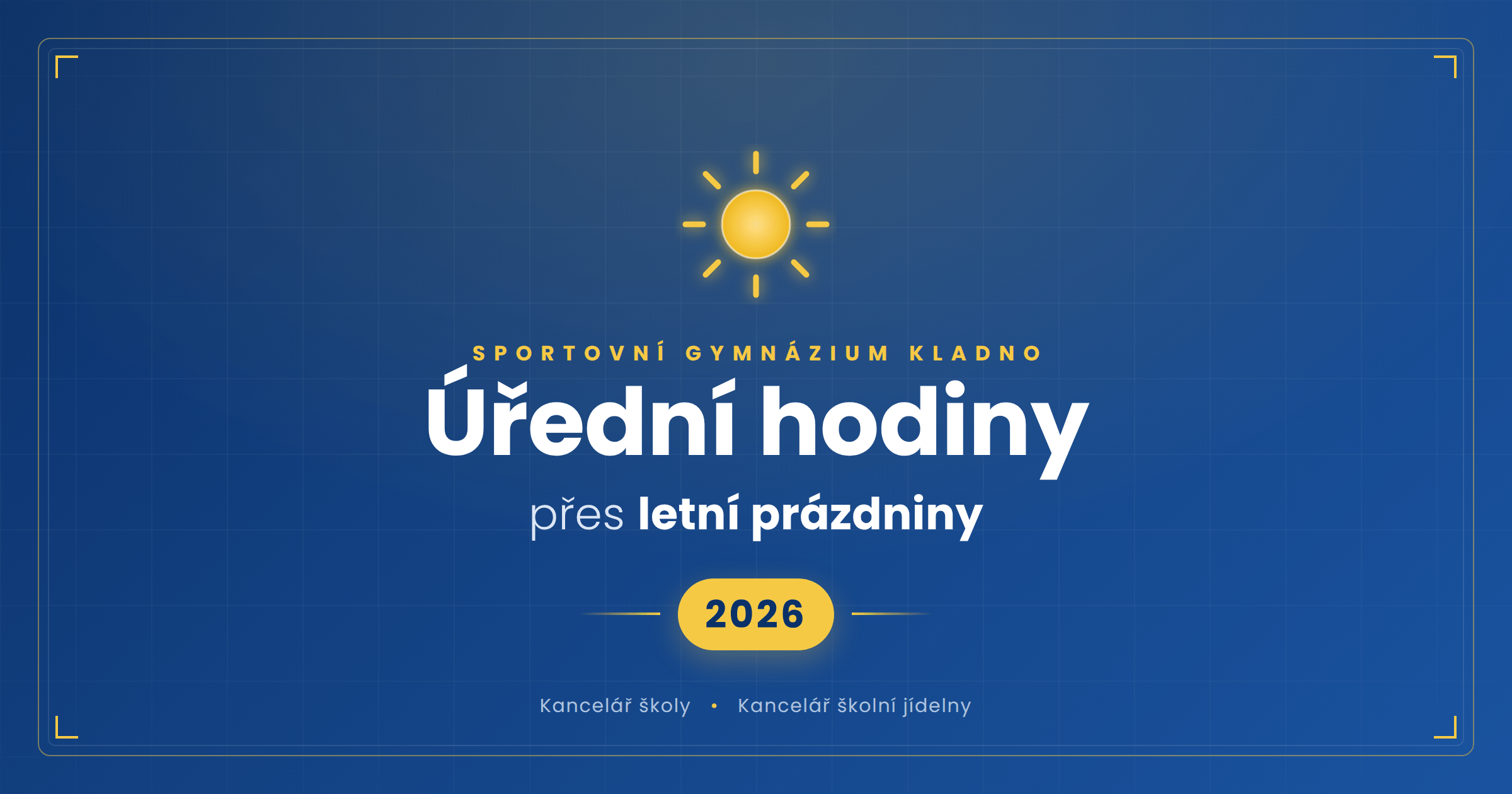 Úřední hodiny přes letní prázdniny 2026
